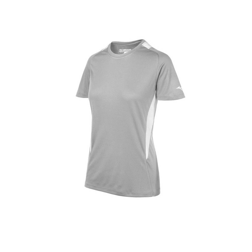 Jerseys Mizuno Crew Neck Mujer Gris/Blancas España UJHO-53974